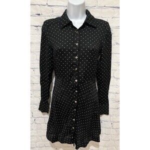 Philosophy black and white polka dot Dress Boho fit flare knee Length Size XS